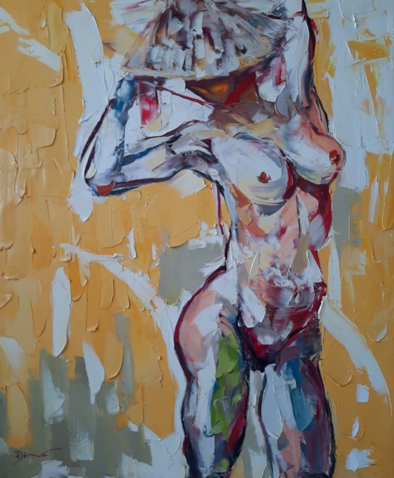 Nude VI - Vietnamese Oil Painting by Artist Dinh Dong