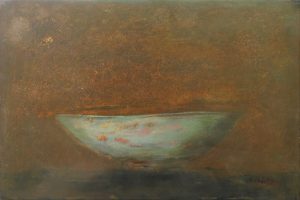 Old Bowl 29 - Vietnamese Lacquer Paintings Still Life by Artist Nguyen Tuan Cuong