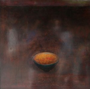 Old Bowl 31 - Vietnamese Lacquer Paintings Still Life by Artist Nguyen Tuan Cuong