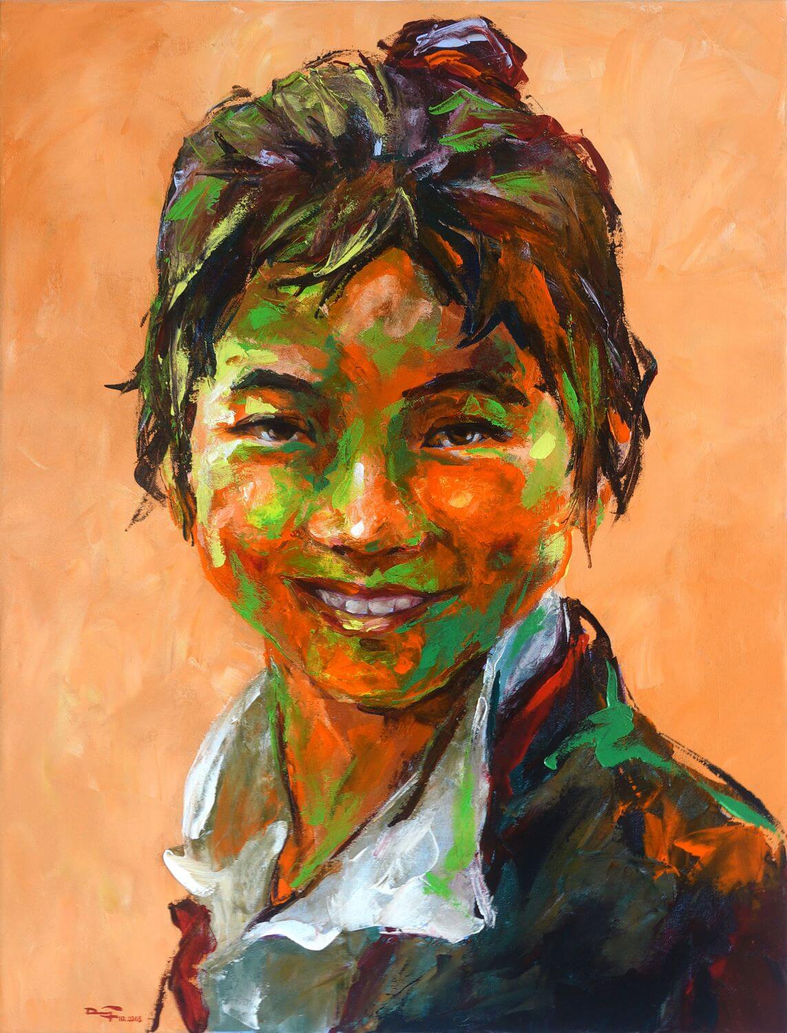 portrait 71 Vietnamese Acrylic on canvas by Artist Mai Huy Dung