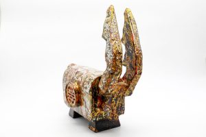 Prosperous Goat - Vietnamese Lacquer Artwork by Artist Nguyen Tan Phat