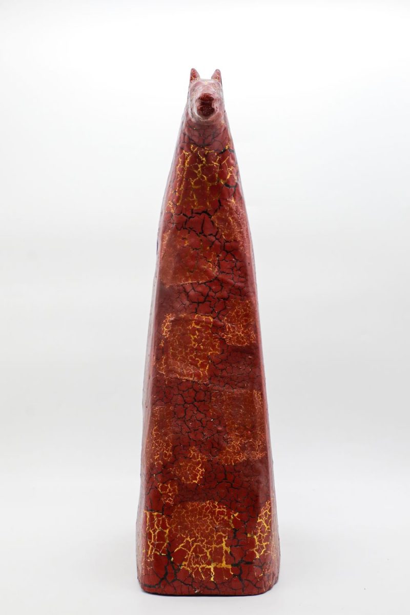 Red Horse - Vietnamese Lacquer Artwork by Artist Nguyen Tan Phat