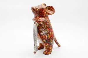 Royal Mouse I - Vietnamese Lacquer Artwork by Artist Nguyen Tan Phat