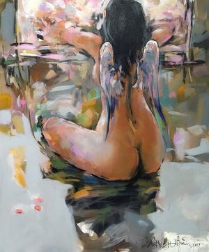 sitting next to the window - artist tran ngoc bay