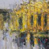 Street in Rain II - Vietnamese Oil Painting by Artist Pham Hoang Minh