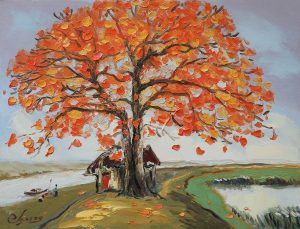 March - Vietnamese Oil Painting by Artist Dang Dinh Ngo