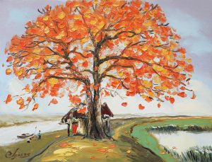 March - Vietnamese Oil Painting by Artist Dang Dinh Ngo