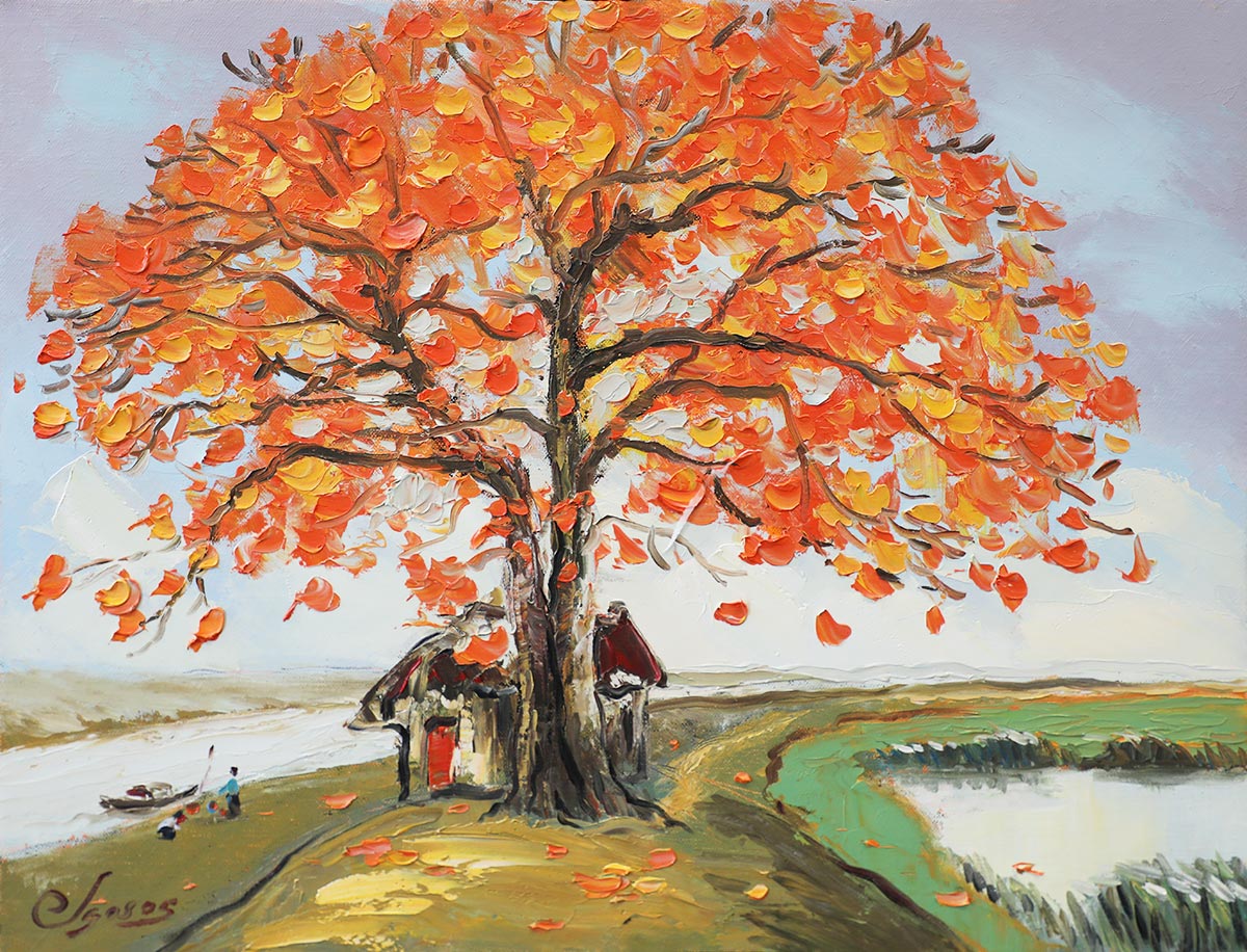 March - Vietnamese Oil Painting by Artist Dang Dinh Ngo
