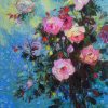 The Roses - Vietnamese Oil Painting Flower by Artist Dang Dinh Ngo