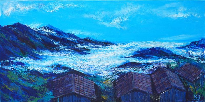 Taxua Cloud Paradise - Vietnamese Oil Painting by Artist Minh Chinh