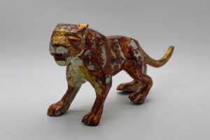 Tiger XIX - Vietnamese Lacquer Artworks by Artist Nguyen Tan Phat