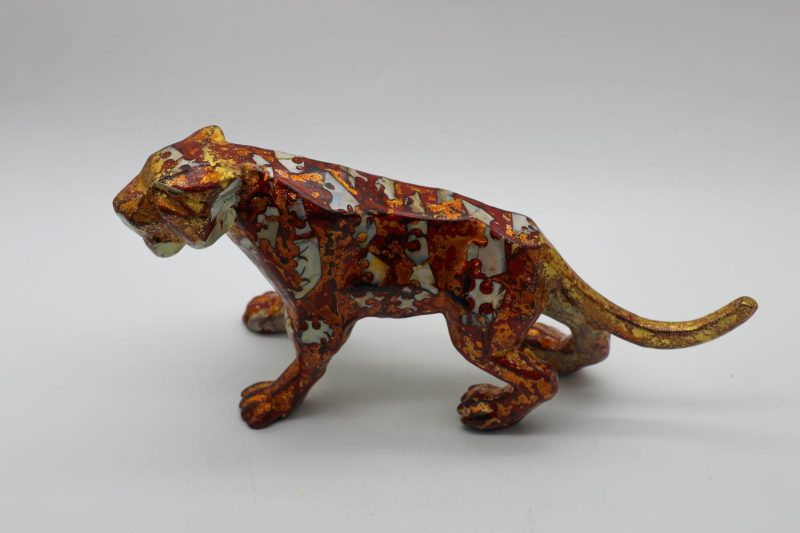 Tiger XIX - Vietnamese Lacquer Artworks by Artist Nguyen Tan Phat