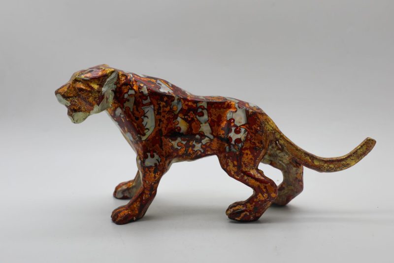 Tiger XIX - Vietnamese Lacquer Artworks by Artist Nguyen Tan Phat