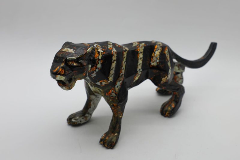 Tiger XVIII - Vietnamese Lacquer Artworks by Artist Nguyen Tan Phat