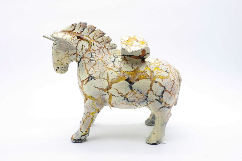 Unicorn Horse I - Vietnamese Lacquer Artwork by Artist Nguyen Tan Phat
