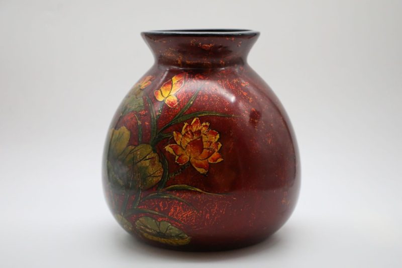 Vase of Sunny Lotus - Vietnamese Ceramic Vase by Artist Dinh Thi Thanh