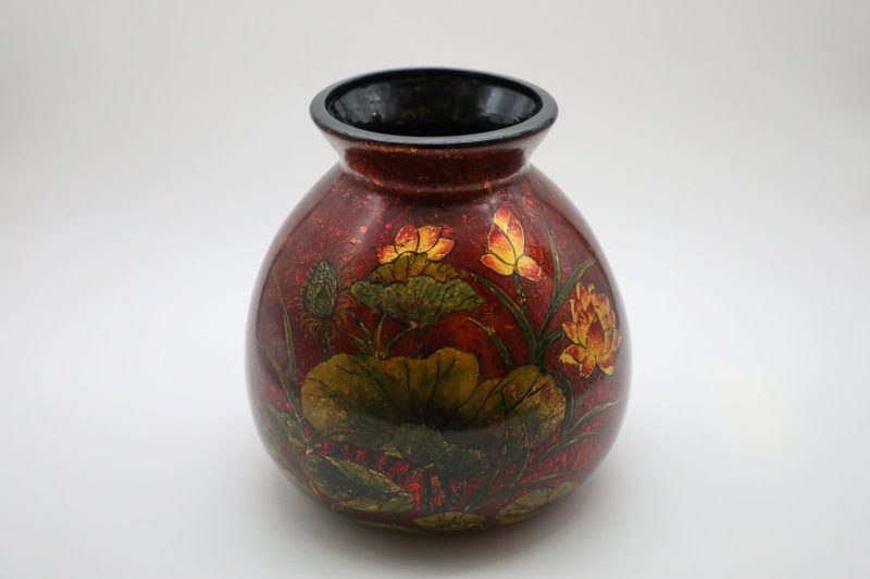 Vase of Sunny Lotus - Vietnamese Ceramic Vase by Artist Dinh Thi Thanh