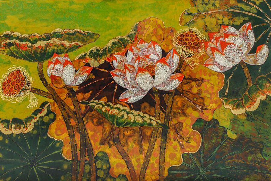 vietnamese flower paintings by artist tran thieu nam
