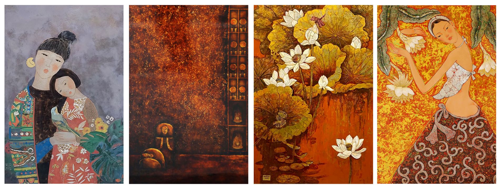 Golden Miniature flowers' Poster, picture, metal print, paint by Thanh  Hoang Cong