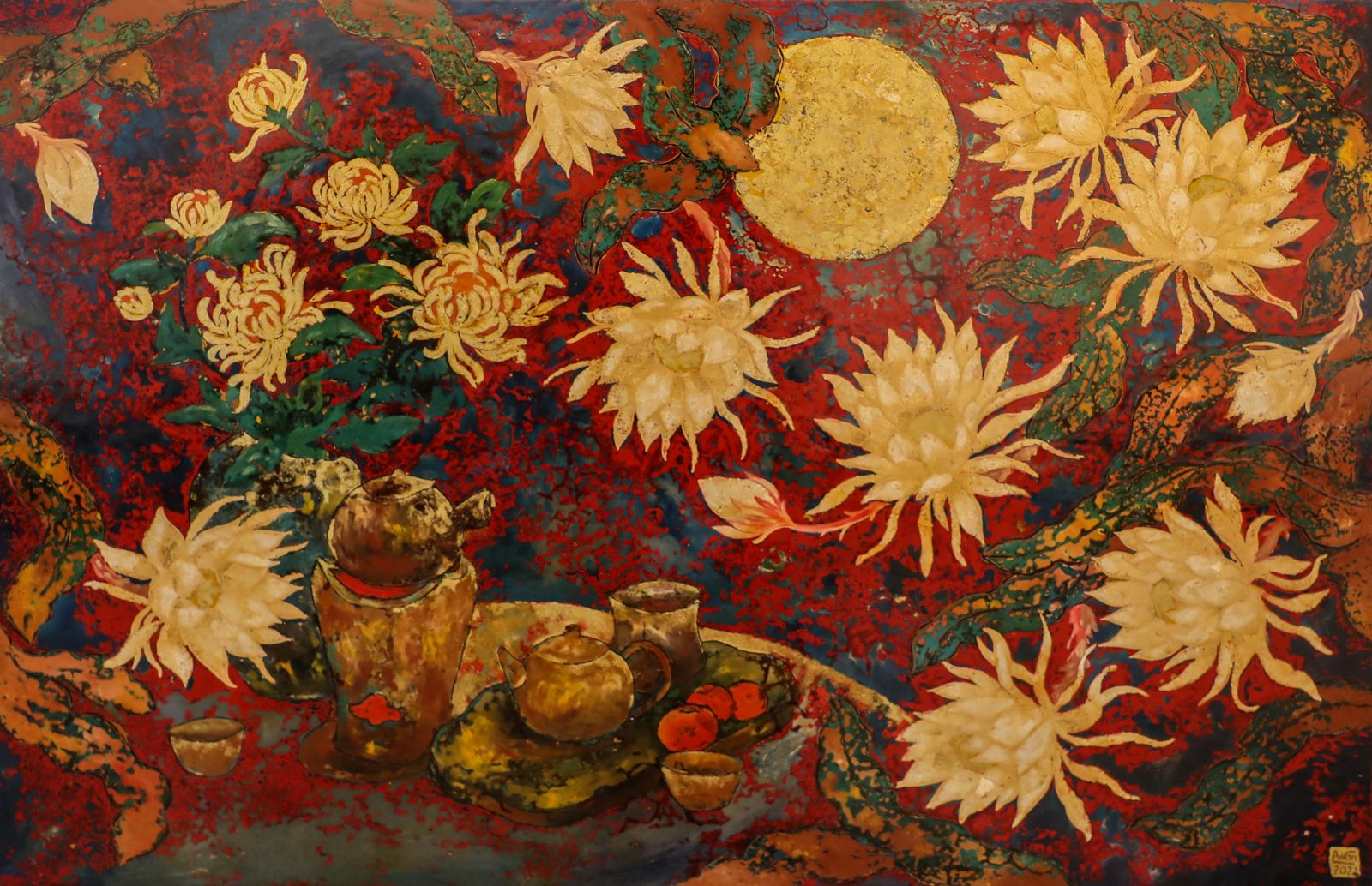 vietnamese still life paintings at nguyen art gallery