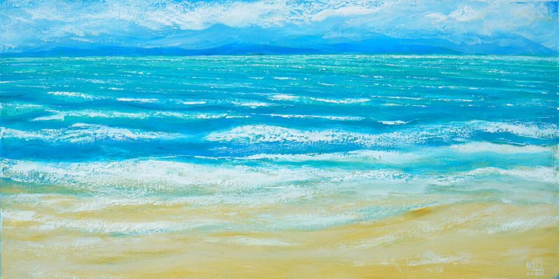 Dance Of The Waves 1 - Vietnamese Oil Painting by Artist Minh Chinh