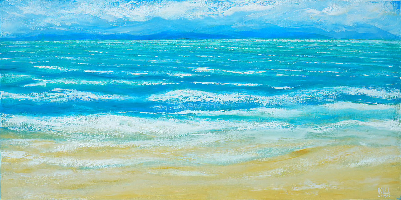 Dance Of The Waves 1 - Vietnamese Oil Painting by Artist Minh Chinh